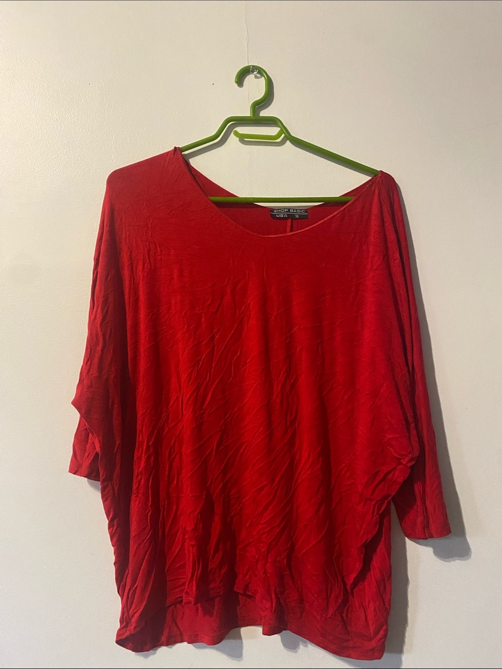Dolman Sleeve Red Tunic Top by Sag Harbor